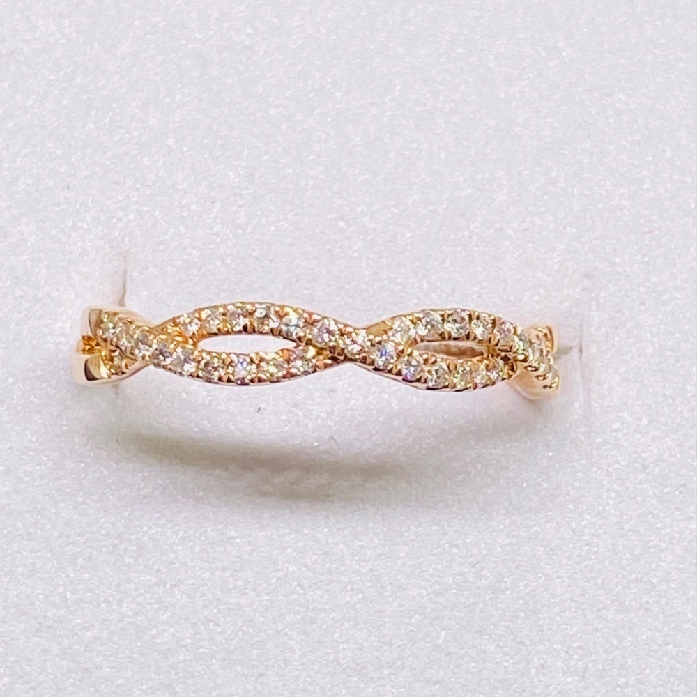 1/5 Carat Round White Diamond Ladies infinity Ring 10k Rose Gold - Picture 5 of 6